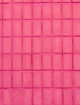 Background Of Pink Tile Wall.