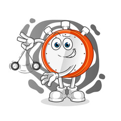 alarm clock hypnotizing cartoon. cartoon mascot vector