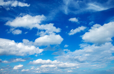 White clouds in blue sky