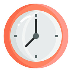 clock flat icon, school and education icon