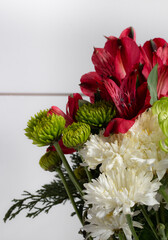 flower bouguet in glass vase