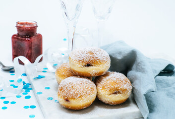Traditional German New Years pastry (Berliner)