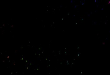 Dark Multicolor, Rainbow vector pattern with music elements.