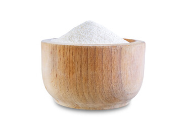 Semolina cereal in a bowl on a white isolated background