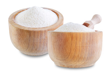 Semolina cereal in a bowl on a white isolated background