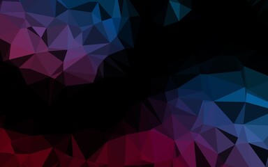 Dark Blue, Red vector abstract polygonal cover.