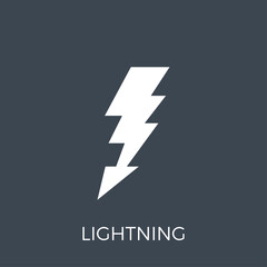 Lightning Vector Gluph Icon. Expand to any Size - Easy Change Colour.