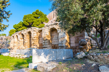 The slope of Acropolis in Athens