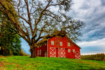 Red Barn in a rural setting © Dee