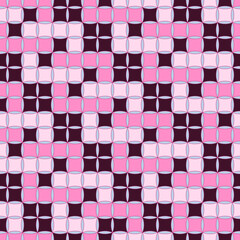 Seamless, Vector Image of a Chain of Squares in Pink Shades On a Dark Cherry Background. Application in Design Possible
