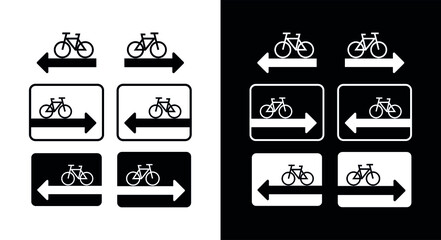 Vector image. Bicycle direction icon. Direction sign.