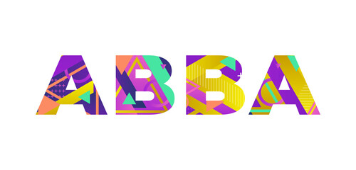 Abba Concept Retro Colorful Word Art Illustration