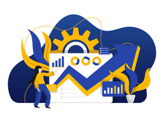 Modern flat design illustration of Marketing Investment, Management Of Resources, Business Strategy. Can be used for website and mobile website or Landing page. Vector illustration
