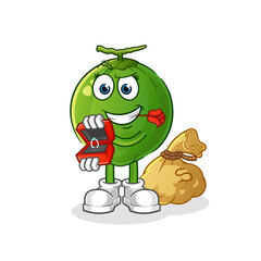 coconut propose and holding ring character. cartoon mascot vector