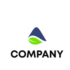 leaf with letter A logo