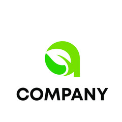 Obraz premium Letter A leaf logo 