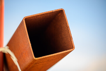 Iron beam and razor wire security fence