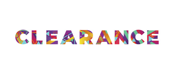Clearance Concept Retro Colorful Word Art Illustration