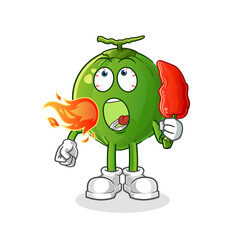 coconut eat hot chilie mascot. cartoon vector