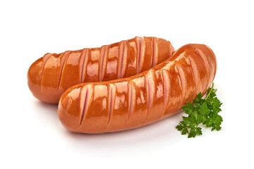 Grilled Pork Sausages, isolated on white background
