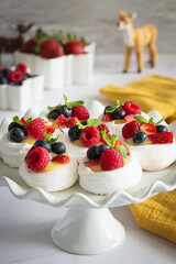 Lemon Curd and Berries Pavlova