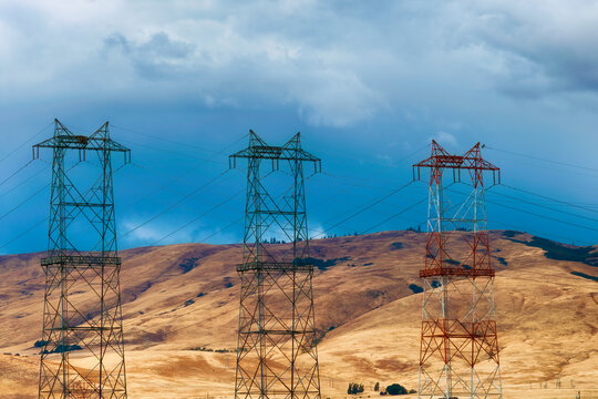 Columbia RiverGorge Landscape with Power Towers