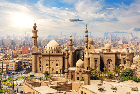 Wonderful view of The Mosque-Madrassa of Sultan Hassan from the Citadel, Cairo, Egypt