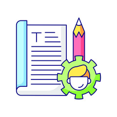 copywriter, digital marketing thin, color icon