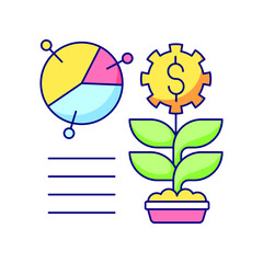 impressions rate, digital marketing thin, color icon