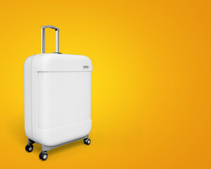 3D Illustration. Travel bag isolated on orange and yellow background.