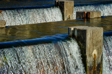 Close up of bubbly weirs on the Holston River in Tennessee