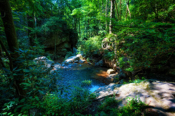Naklejka na ściany i meble Blue Hole Waterfalls in Cherokee National Forest