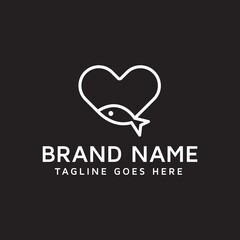 Love Fish Logo Design Template For Multi-Purpose Use