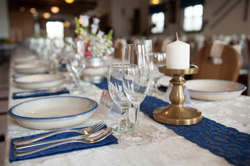 table set for a dinner