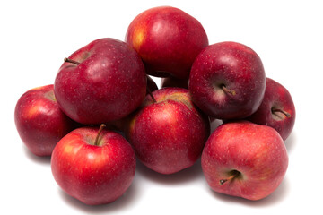 red apples isolated on white background close up