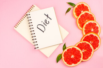 top view tasty grapefruits juicy fruit slices on pink background fresh mellow fruit color citrus juice diet