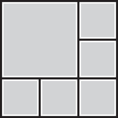 Vector frame for photos and pictures, photo collage, photo puzzle