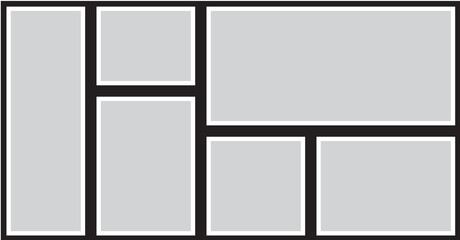 Vector frame for photos and pictures, photo collage, photo puzzle