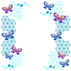 蝶々と幾何学模様のフレーム