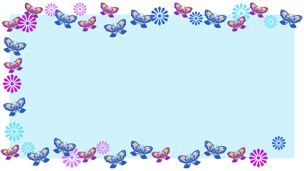蝶々と花の飾りフレーム