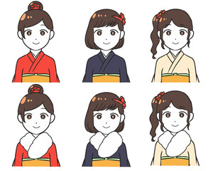 振袖の女性　上半身