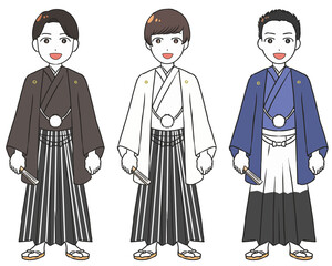 袴　扇子　笑顔　男性