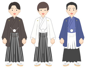 袴　笑顔　男性(線無し)