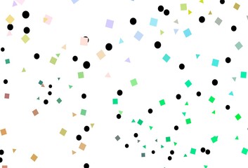 Light Multicolor, Rainbow vector template with crystals, circles, squares.