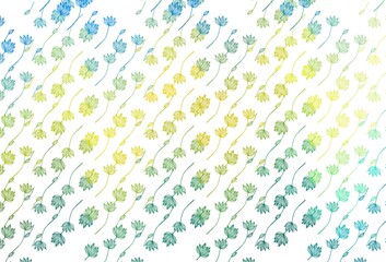 Light Blue, Yellow vector hand painted template.