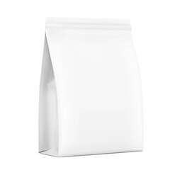 Single quad seal bag mockup. Perspective view. Vector illustration. Best solution for presentation your brand, design, promo and etc. EPS10.	