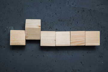 Empty wooden cubes. Blank wooden cubes to be completed with content, business concept.