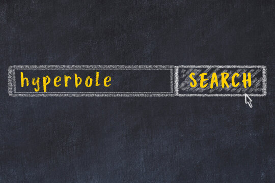Chalk sketch of browser window with search form and inscription hyperbole