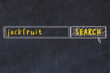 Chalk drawing of search engine and inscription on black chalkboard © iushakovsky