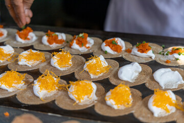Thai pancakes with egg white filling